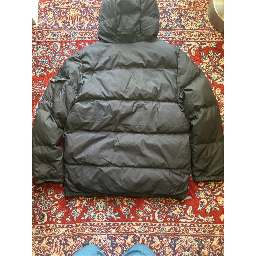 Polo Ralph Lauren Puffer Jacket Youth XL Black Down Fill Hooded Winter